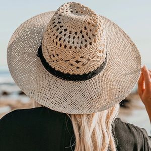 BONDI LACE STRAW HAT - NATURAL